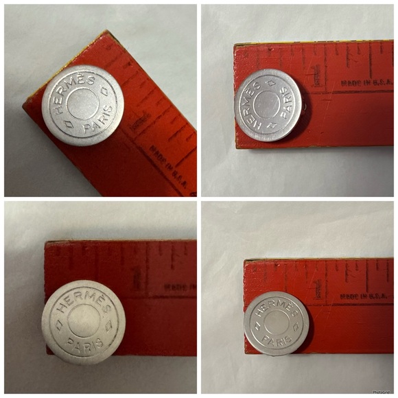 Hermès AUTHENTIC Bijouterie Fantaisie Clou de Selle Logo Silver Clip On Earrings - Picture 16 of 16